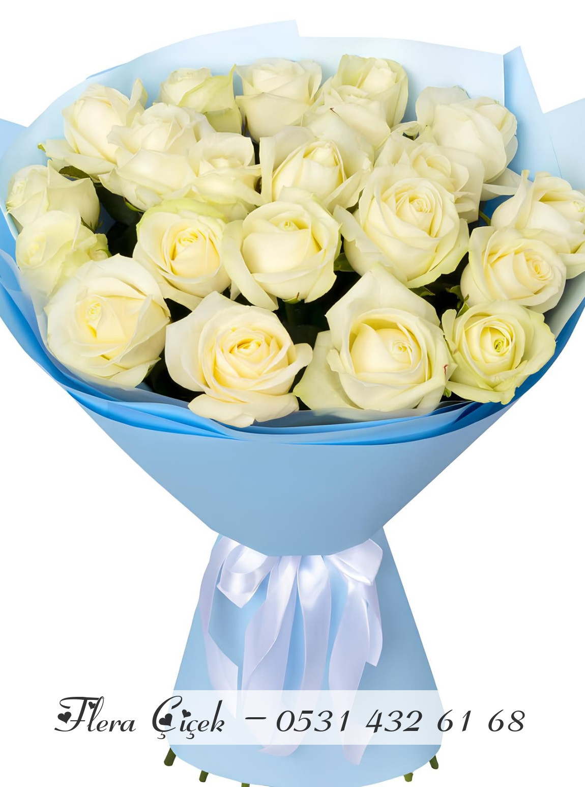 21 Beyaz Gül Buketi