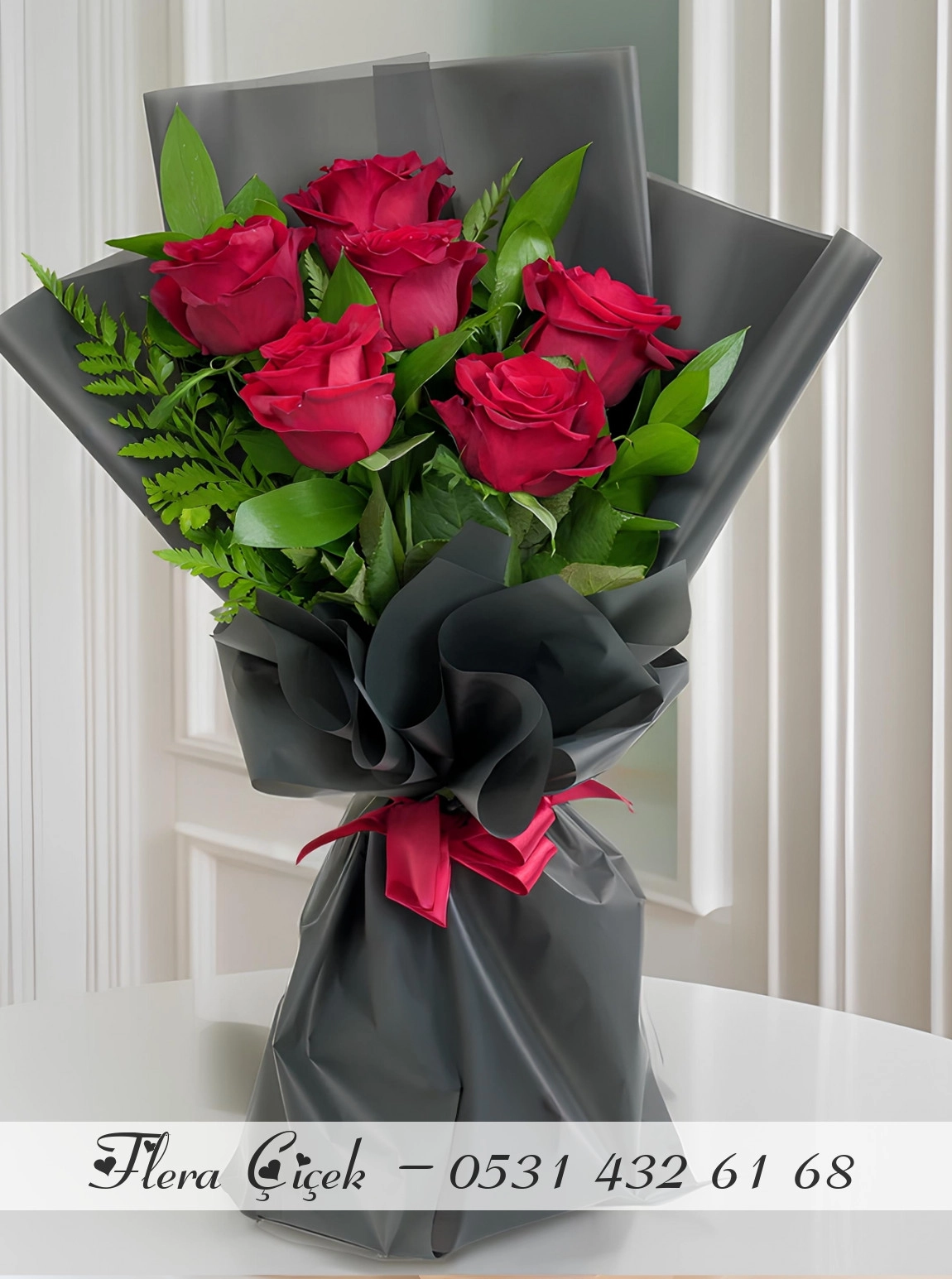 6 Kırmızı Gül Buketi