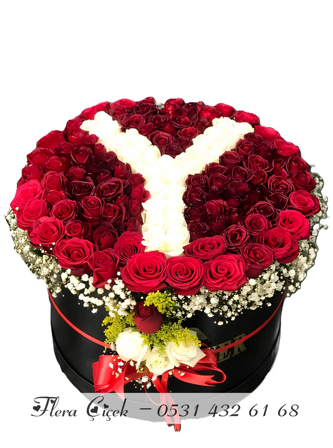 Büyük Kutulu Güllü Harf Çiçek