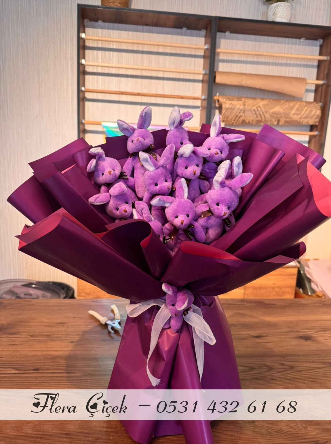 Mor Tavşan Buketi