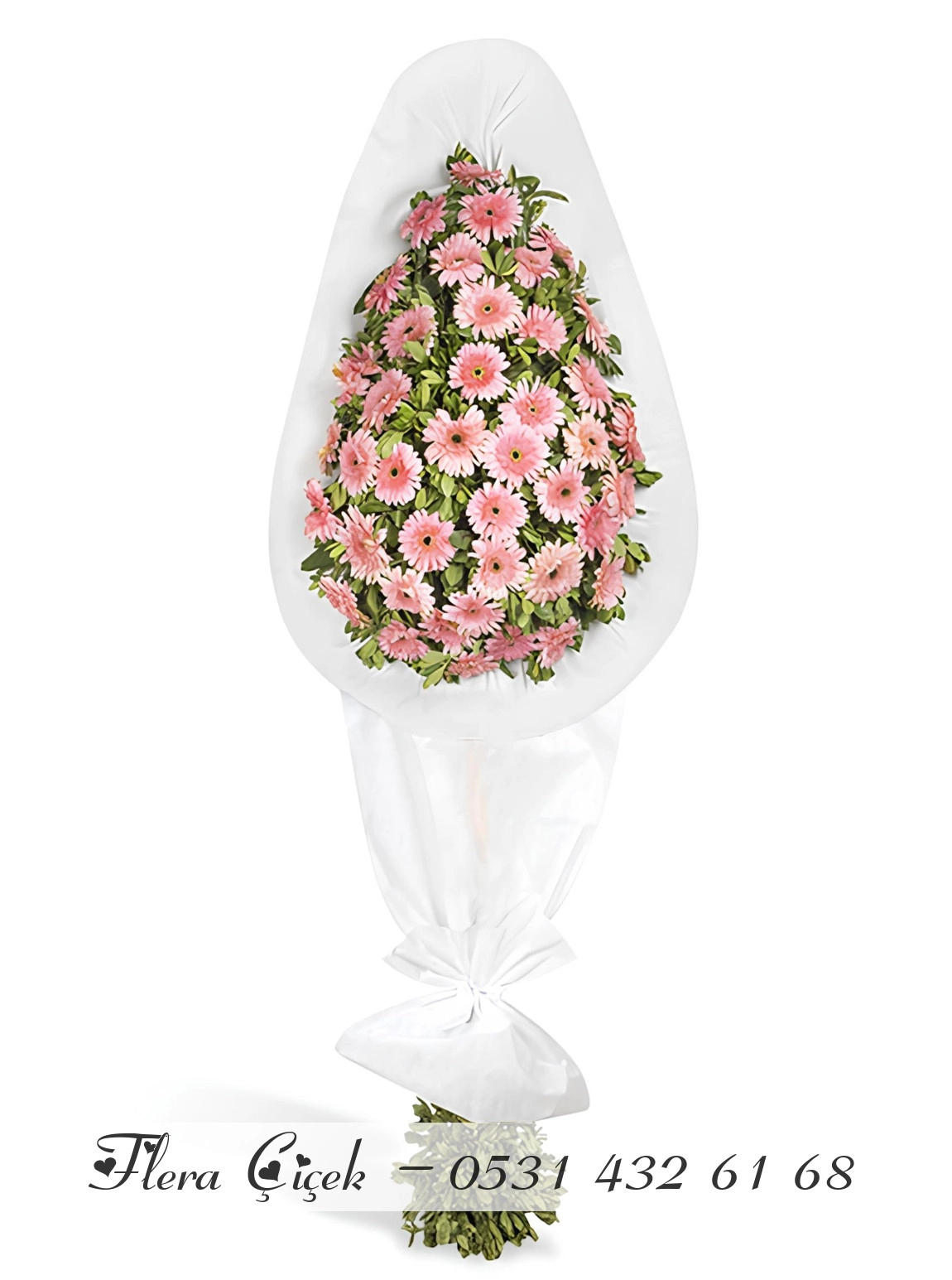 Soft Pembe Çiçekli Çelenk