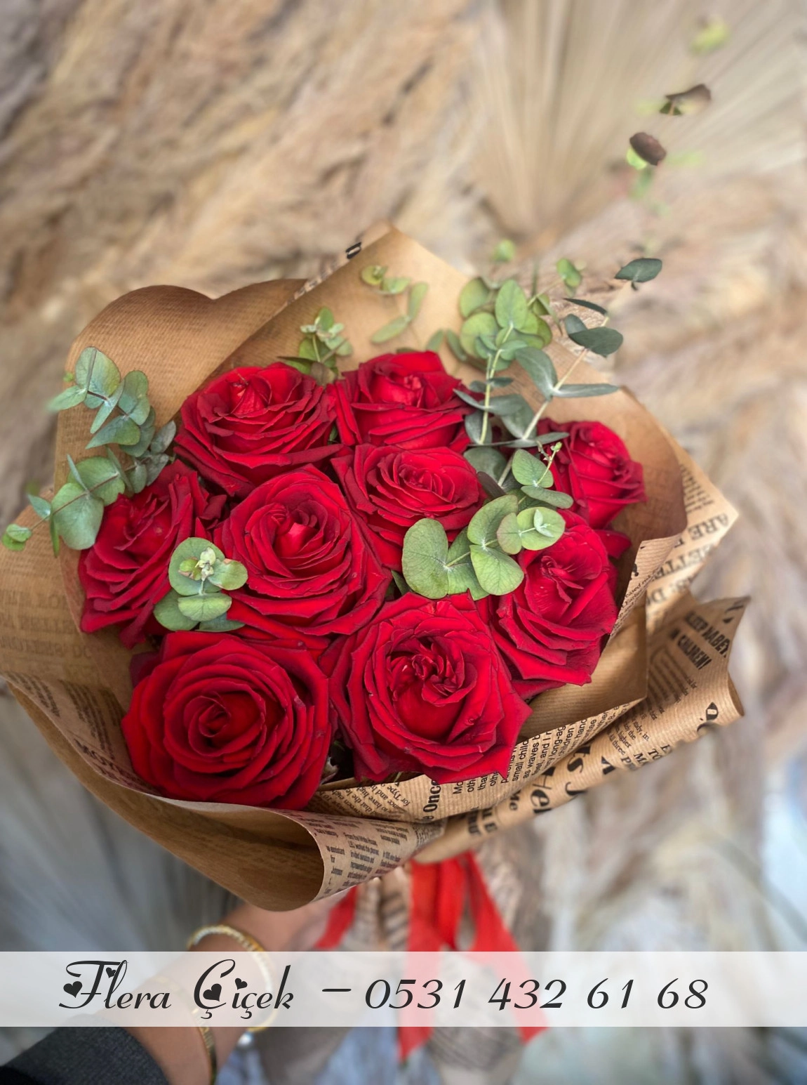 9 Premium Gül Buketi