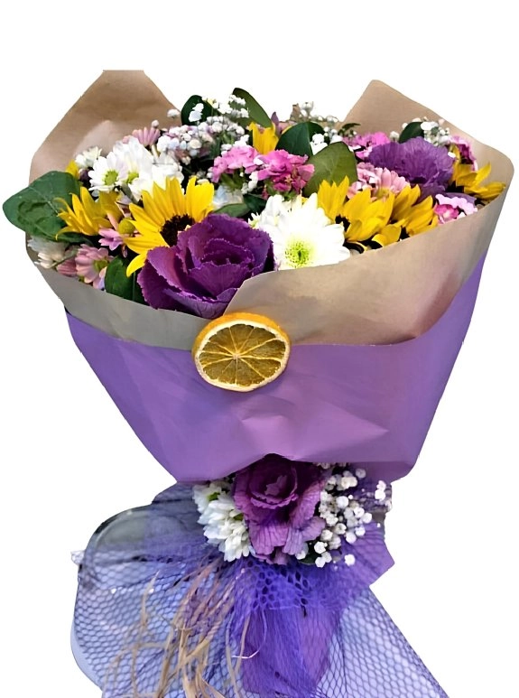 Mevsim Çiçekleri Ile Karışık Buket 1