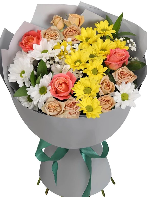 Mevsim Çiçekleri İle Karışık Buket 3