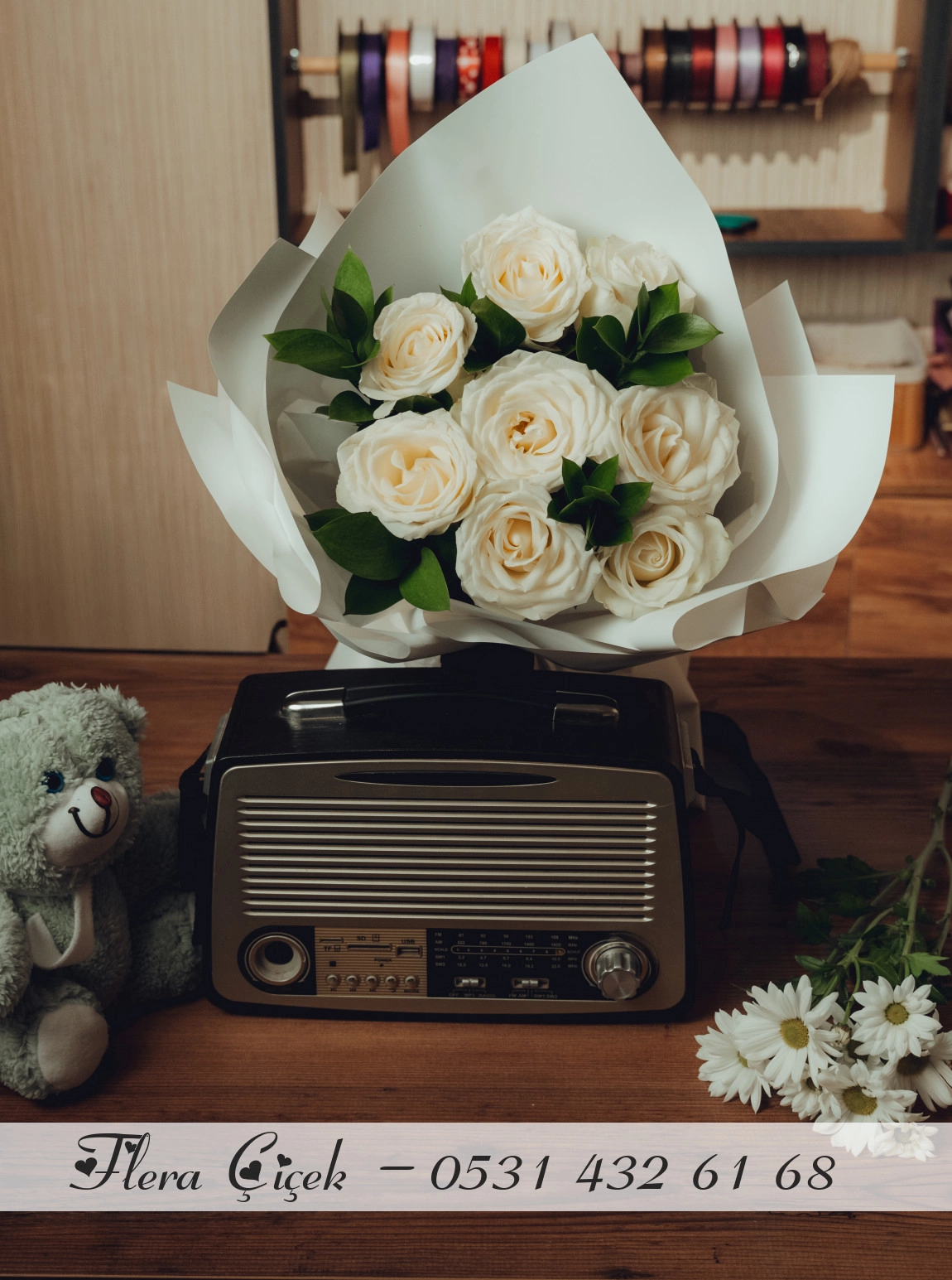 Premium Beyaz Gül Buketi