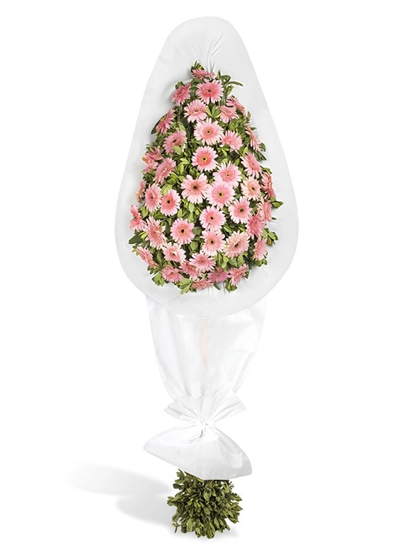 Soft Pembe Çiçekli Yapay Çelenk